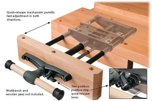 Lee Valley vise for workbench