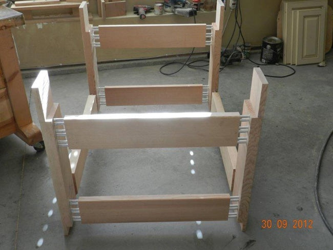 Workbench framework components assembly dry fitted