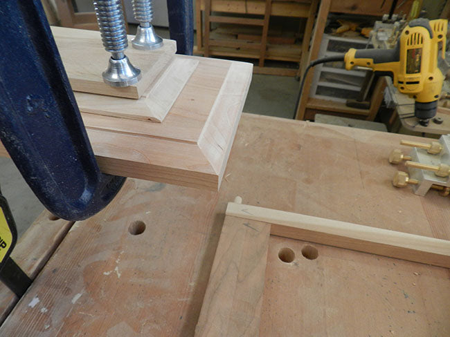 TV-stand-drawer-fascia-work-pieces-clamped-together