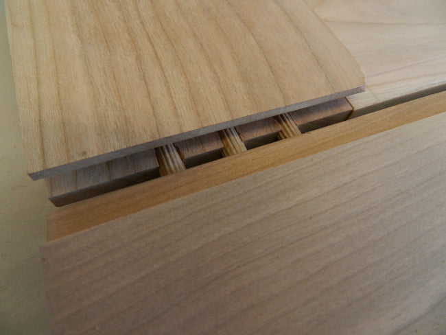 TV-stand-end-panel-rail-to-stile-joint-reinforced-with-three-quarter-inch-dowels