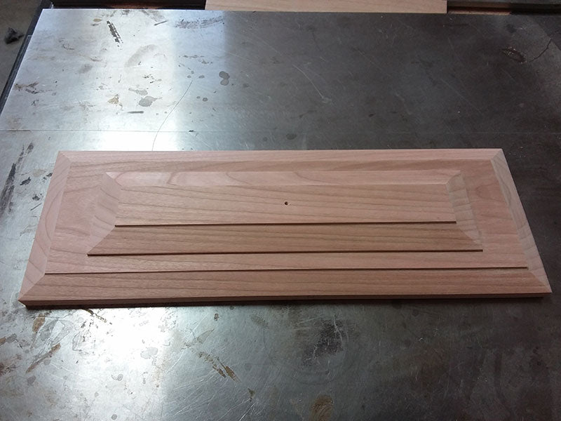 Joined inner and outer plates used to build the bedside table drawer front fascia