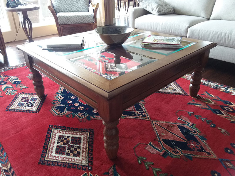 Finished design of the coffee table as constructed for this article.