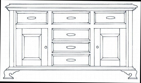 design-sketch-of-wood-sideboard-project-to-be-built-from-this-article