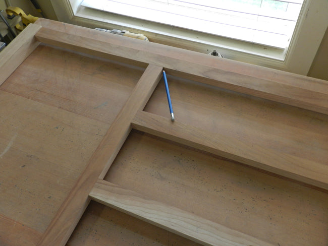 marking-location-of-TV-stand-drawer-section-post-to-upper-rail-inside-main-framework