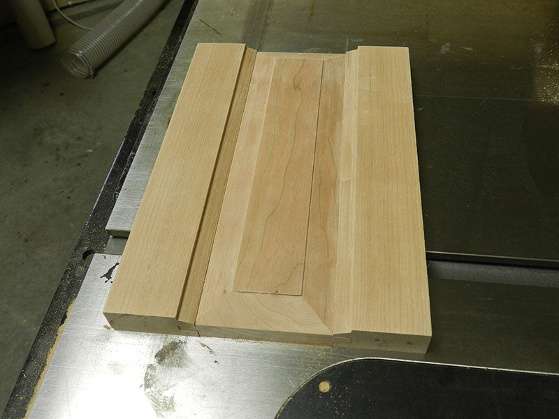 The revised design of the rails and panel used to build the entryway table frame assembly end sections