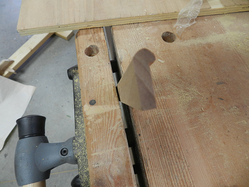 Shape of decorative moulding for plant stand perimeter rails after routing edge profile