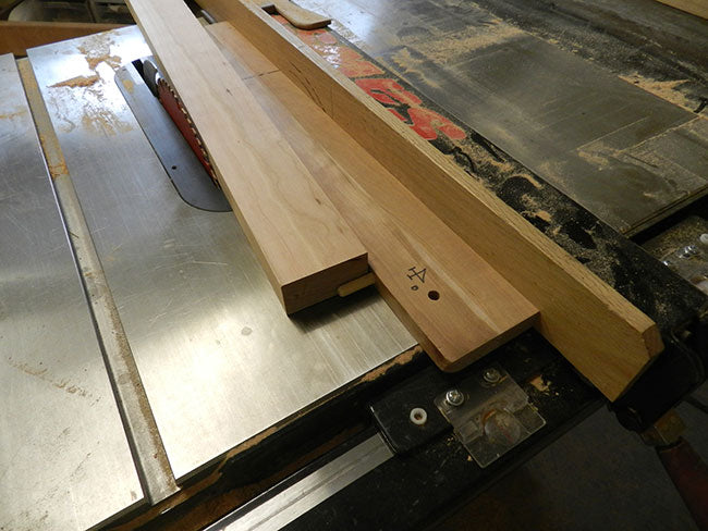 Shopmade guide to cut taper on bed headboard leg