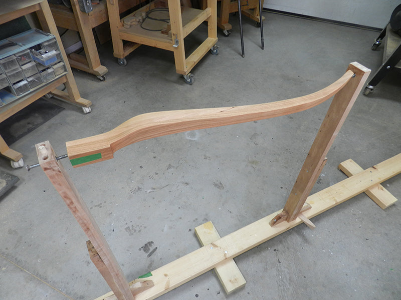Finishing stand used to prep and stain plant stand project components individually prior to final assembly