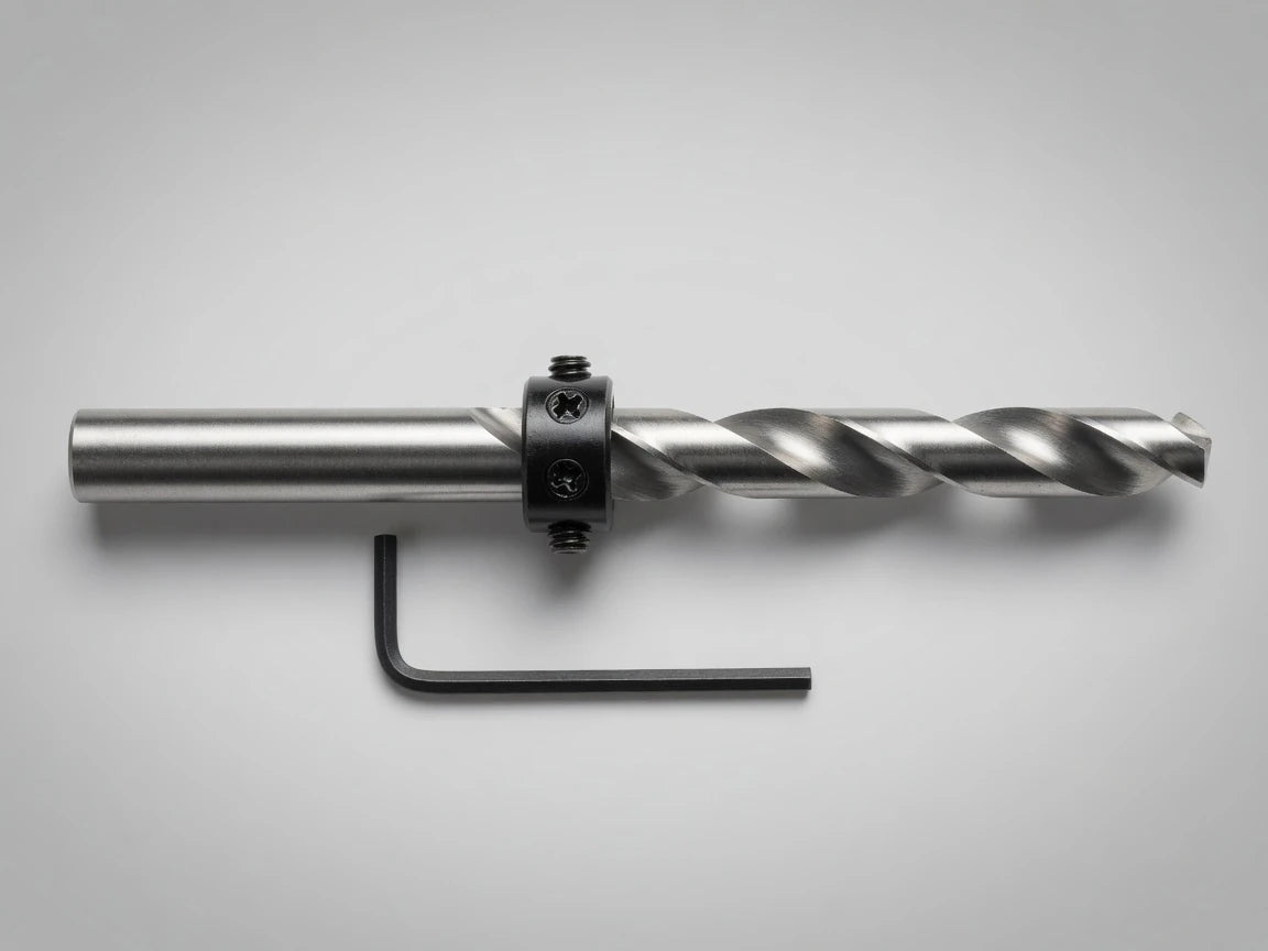 Dowelmax one-half-inch drill, depth collar, and Allen key